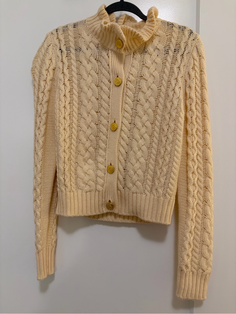 NWT J.Crew Cream Cable Knit Button-Up Sweater